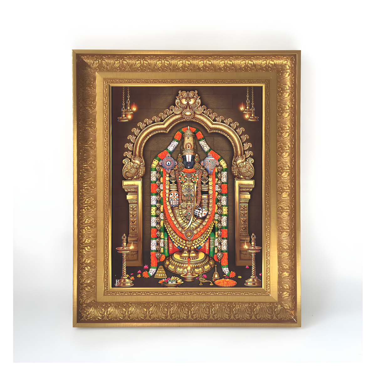 Premium Lord Venkateswara Wall Art – Sri Venkateswara Swamy Tirupati Balaji Hindu God Photo Frame