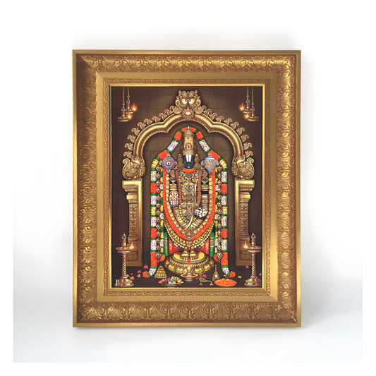 Premium Lord Venkateswara Wall Art – Sri Venkateswara Swamy Tirupati Balaji Hindu God Photo Frame