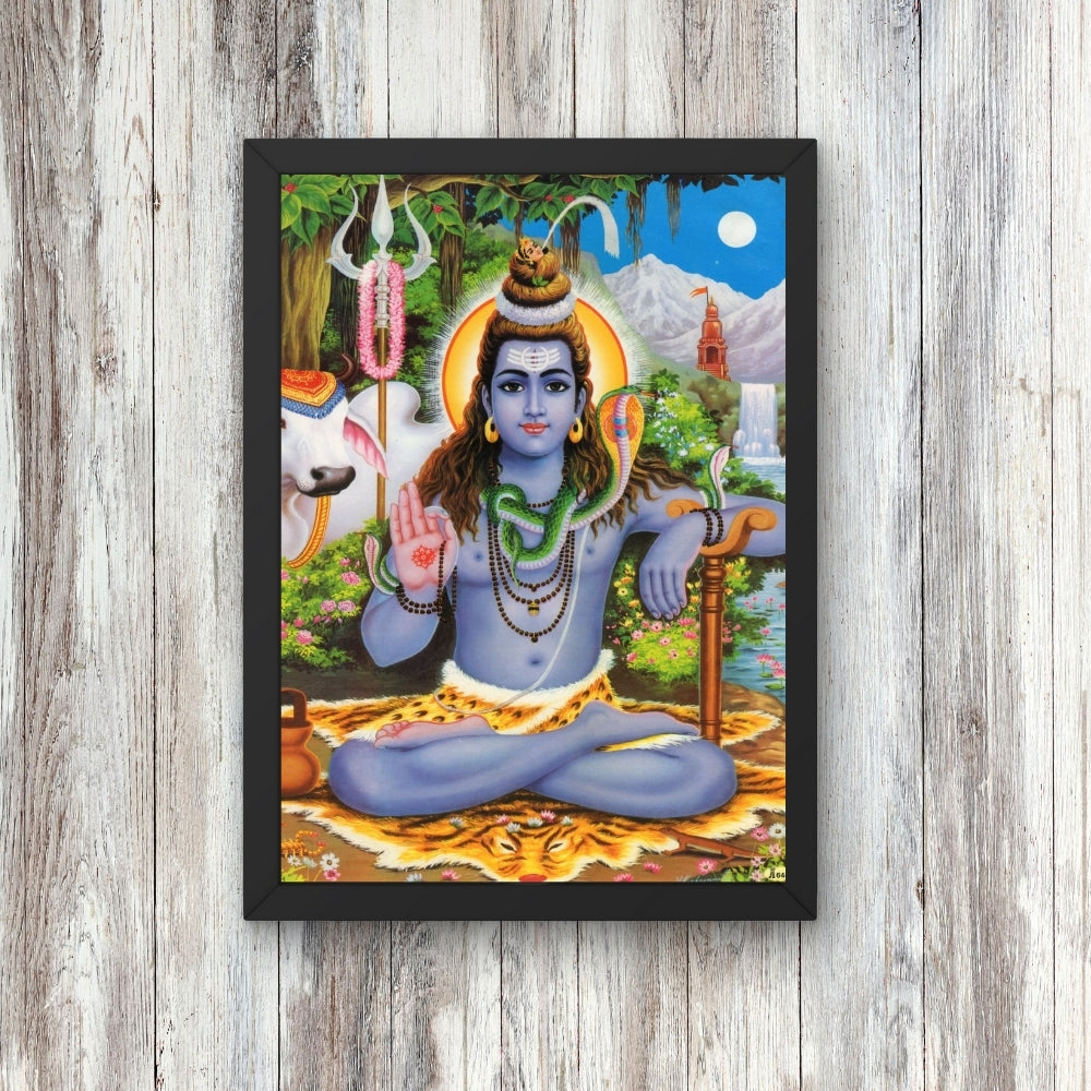 Lord shiva with cow wall art- God shiva photo frame