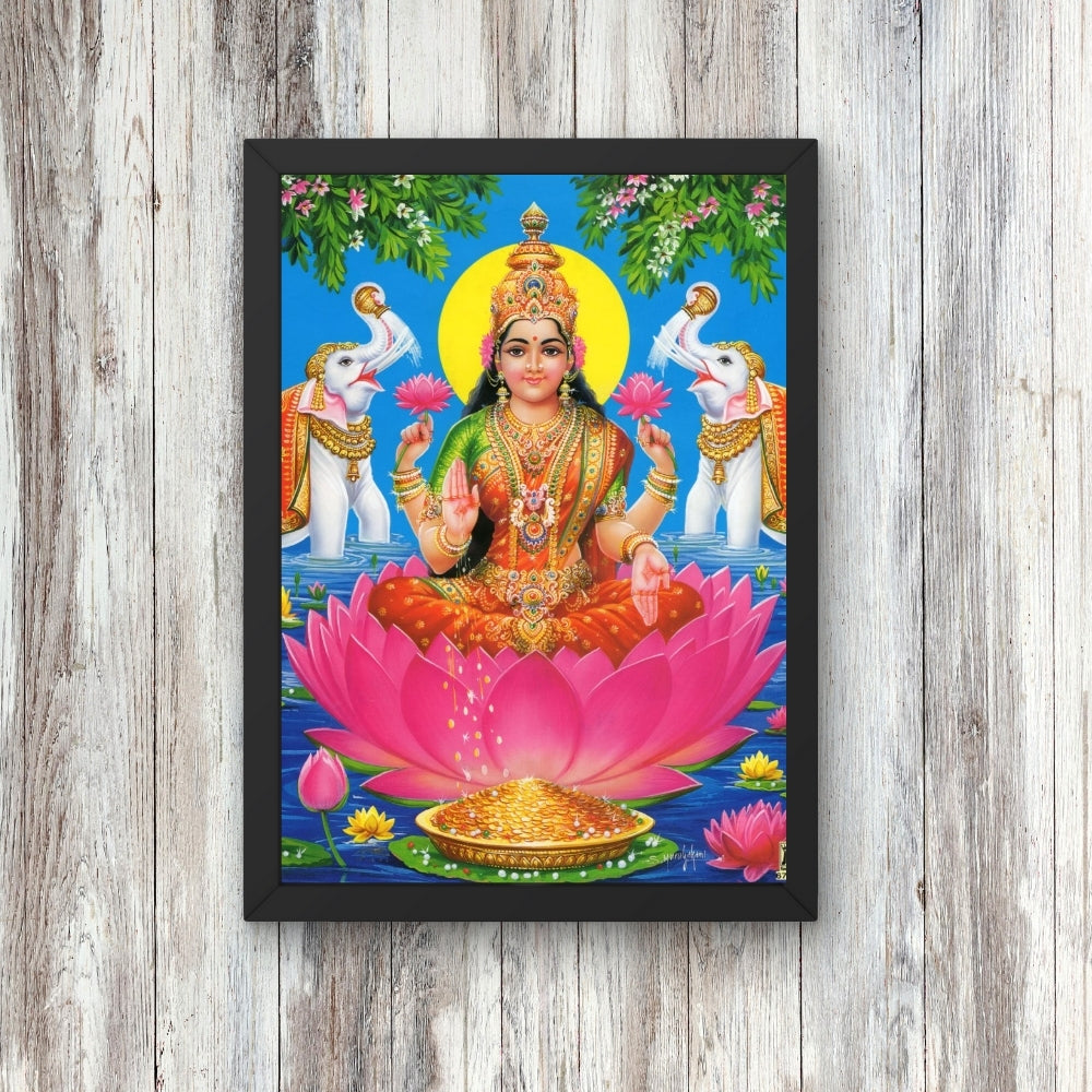 Goddess Lakshmi Wall Art – Hindu Goddess of Wealth and Prosperity Photo Frame