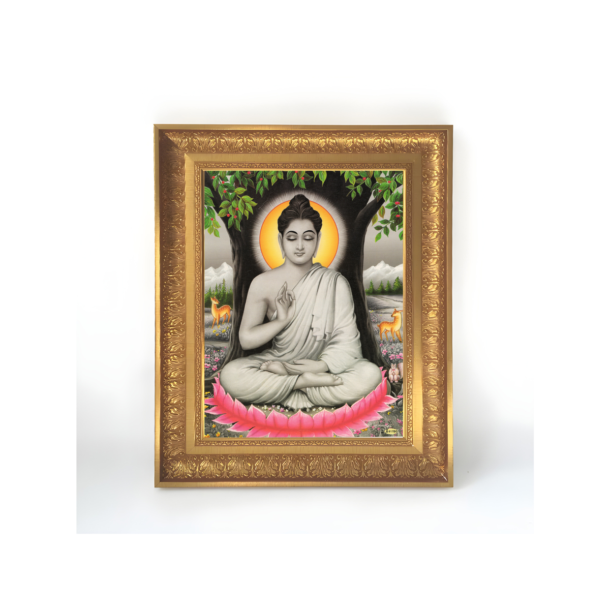 Premium Lord Buddha Wall Art – Gautama Buddha Meditation Buddhist Spiritual Photo Frame