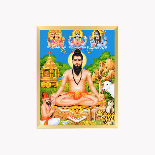 Sri Veera Brahmendra Swamy Wall Art – Kalagnanam Saint Spiritual Hindu Photo Frame
