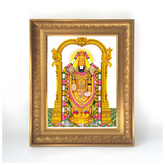 Premium Lord Venkateswara Wall Art – Tirupati Balaji Venkateswara Swamy Hindu God Photo Frame