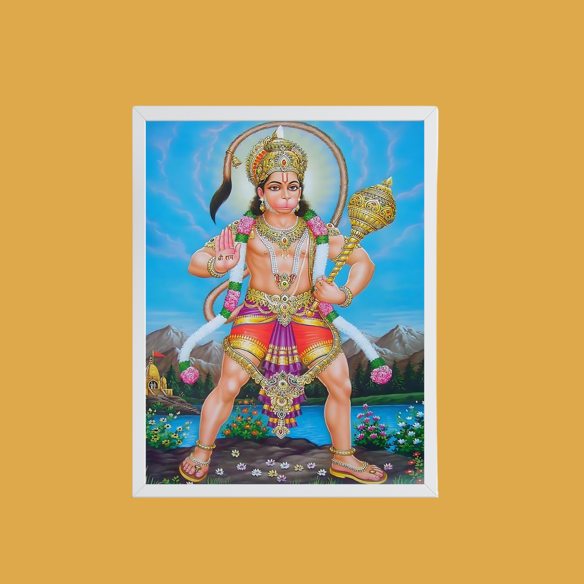Lord Hanuman Wall Art – Bajrangbali Hanuman Hindu God Photo Frame