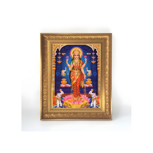 Premium Goddess Lakshmi Wall Art – Hindu Goddess of Wealth and Prosperity Photo Frame