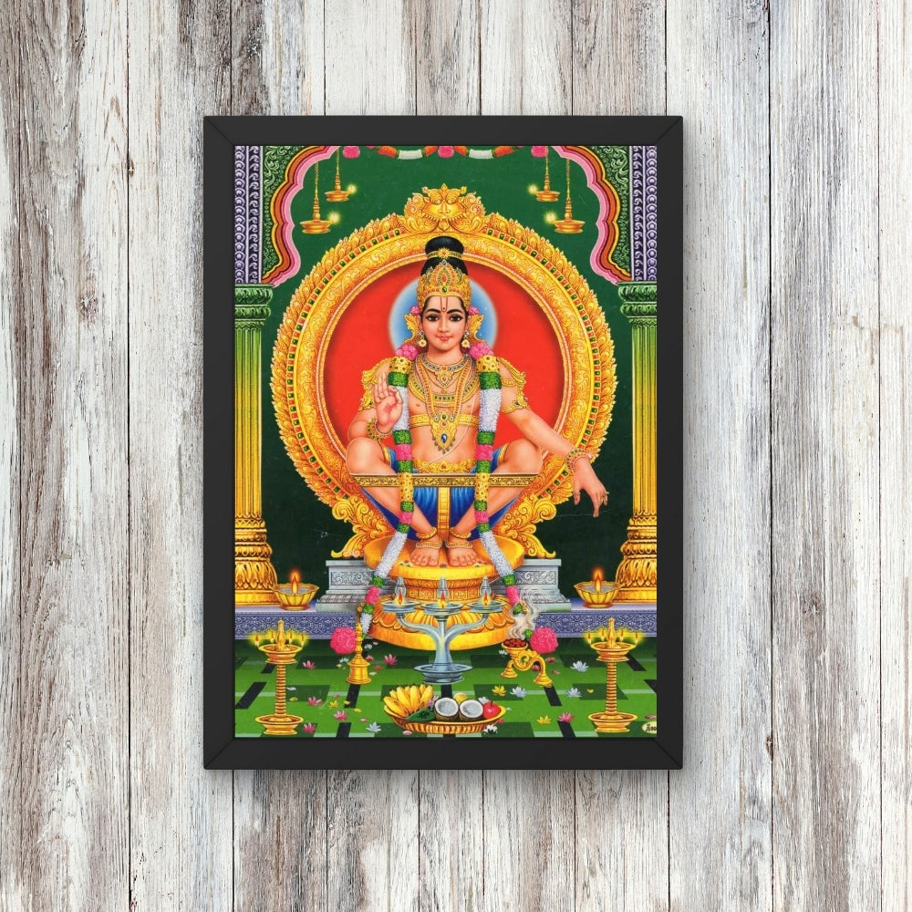 Lord AyyappaSwamy Wall Art - Ayyappa Swamy Hindu God Photo Frame