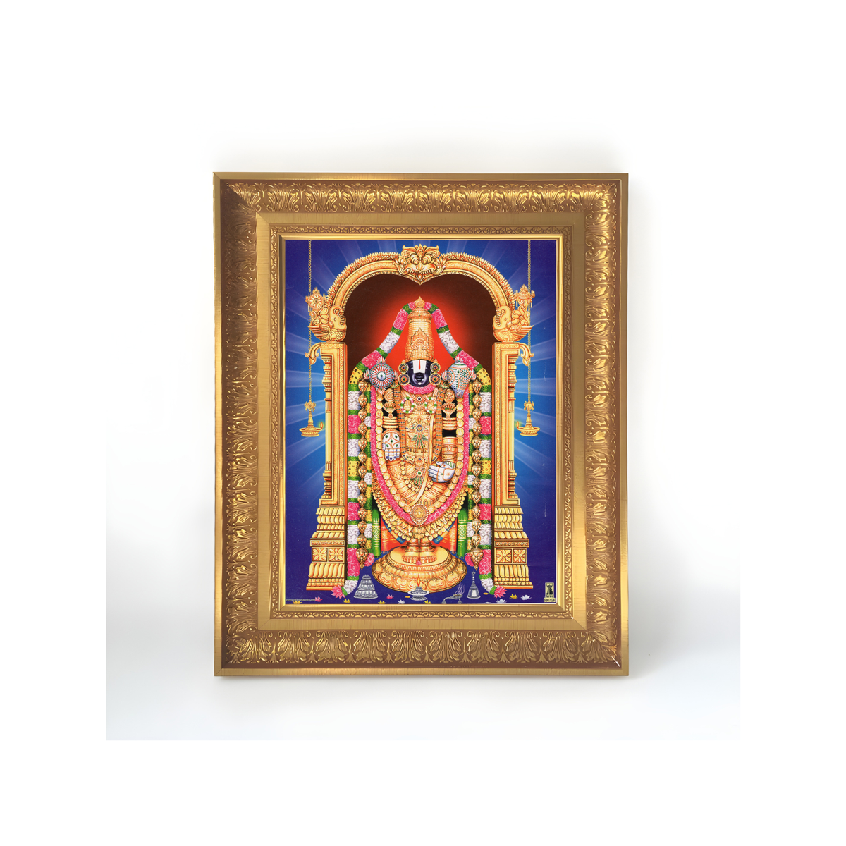 Premium Lord Venkateswara Wall Art – Sri Venkateswara Swamy Tirupati Balaji Hindu God Devotional Photo Frame
