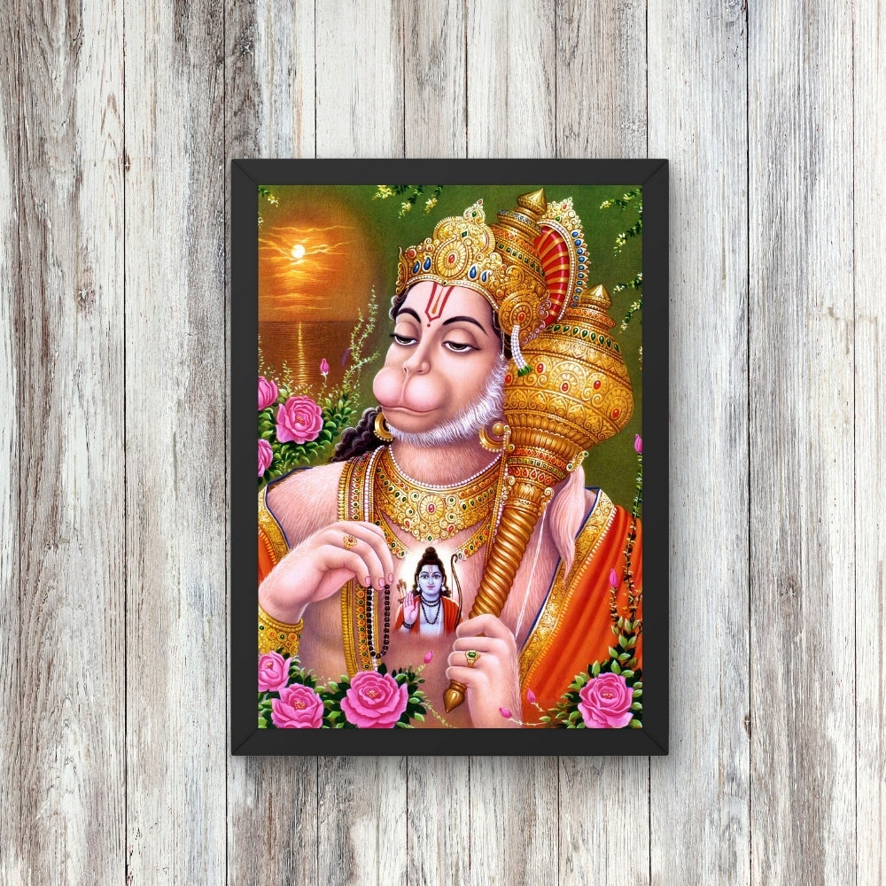 Lord Hanuman Wall Art – Devotional Hindu God Hanuman Photo Frame