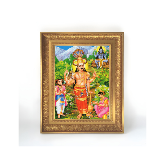 Premium Mallanna Swamy Wall Art – Lord Mallanna with Lord Shiva Hindu God Devotional Photo Frame