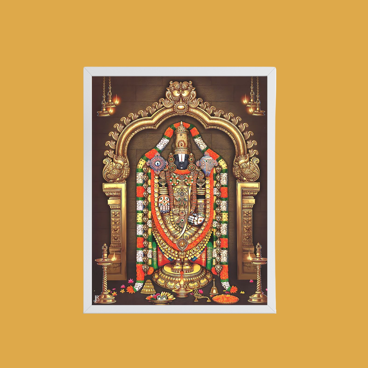 Lord Venkateswara Wall Art – Sri Venkateswara Swamy Tirupati Balaji Hindu God Photo Frame