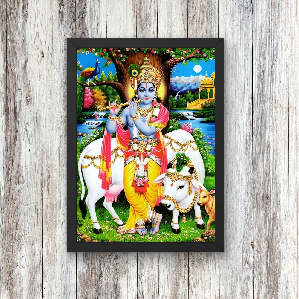 Lord Krishna wall art- Krishna god frame
