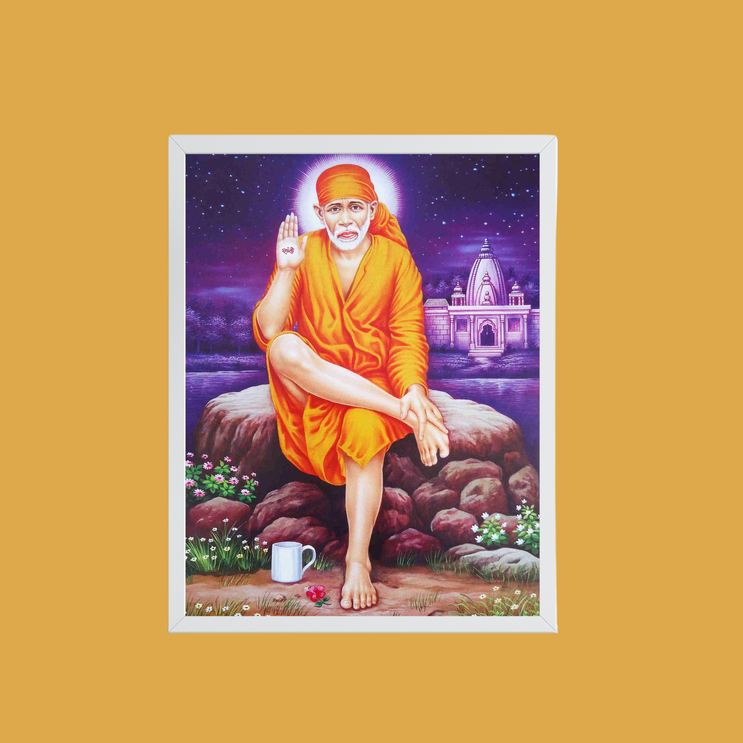 Sai Baba Wall Art – Shirdi Sai Baba Hindu Spiritual God Photo Frame