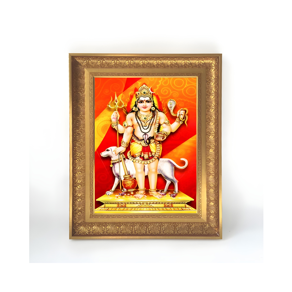 Premium Lord Bhairava Wall Art – Kala Bhairava Hindu God Spiritual Photo Frame
