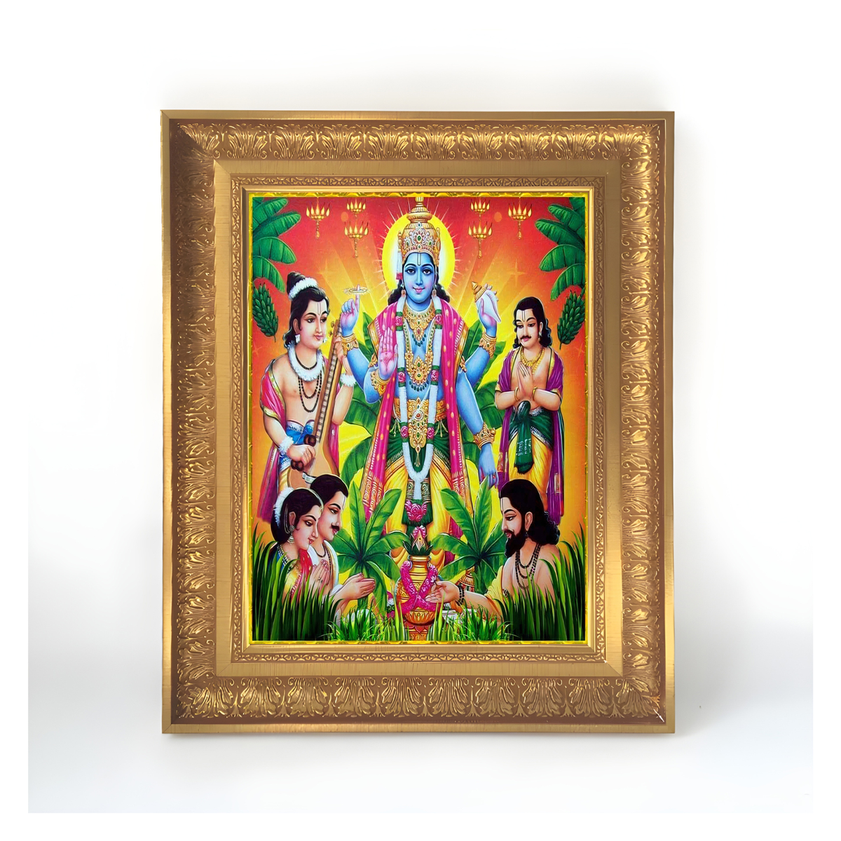 Premium Satya Narayana Swamy Wall Art – Sri Satya Narayana Swamy Hindu God Devotional Photo Frame