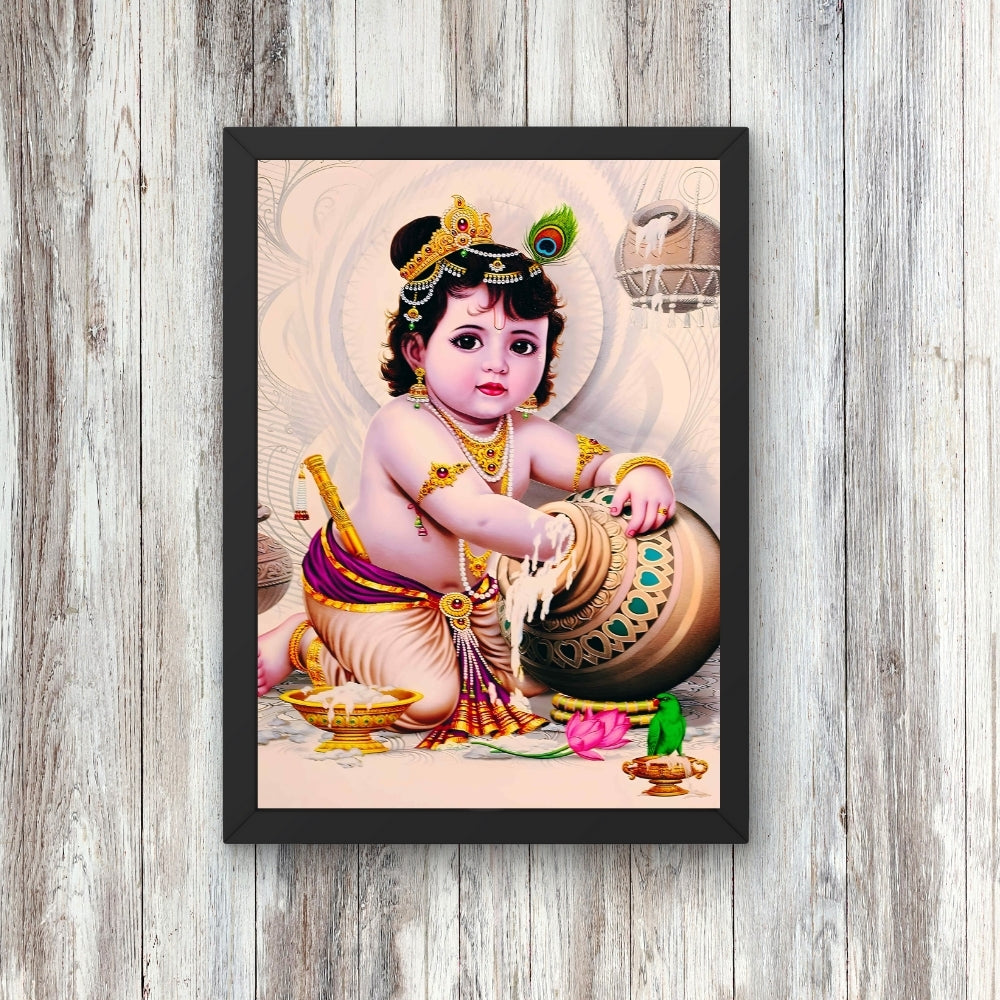 Lord Little krishna wall art- Sri krishna god photo frame
