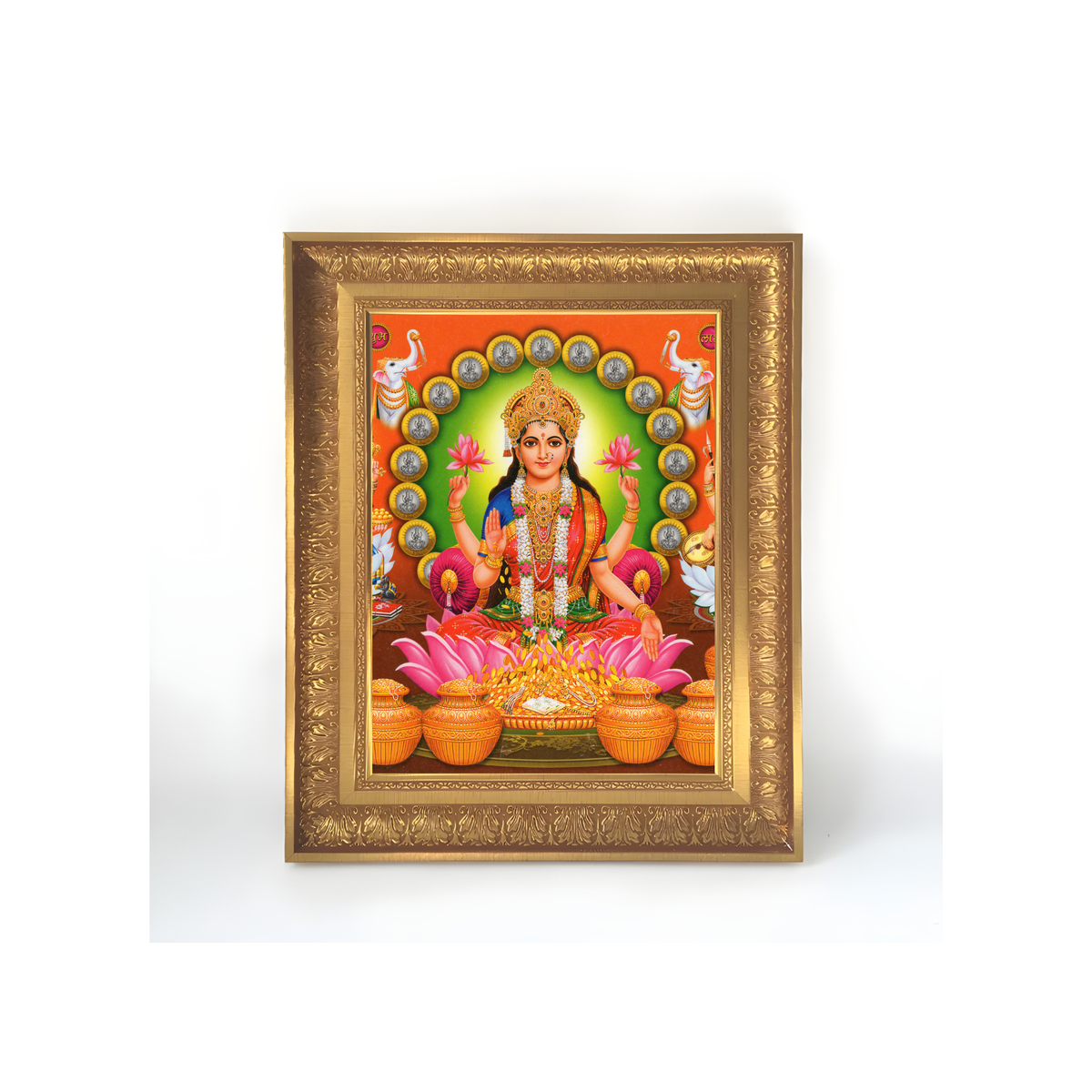 Premium Goddess Lakshmi Wall Art – Lakshmi Devi Hindu Goddess of Wealth & Prosperity Photo Frame