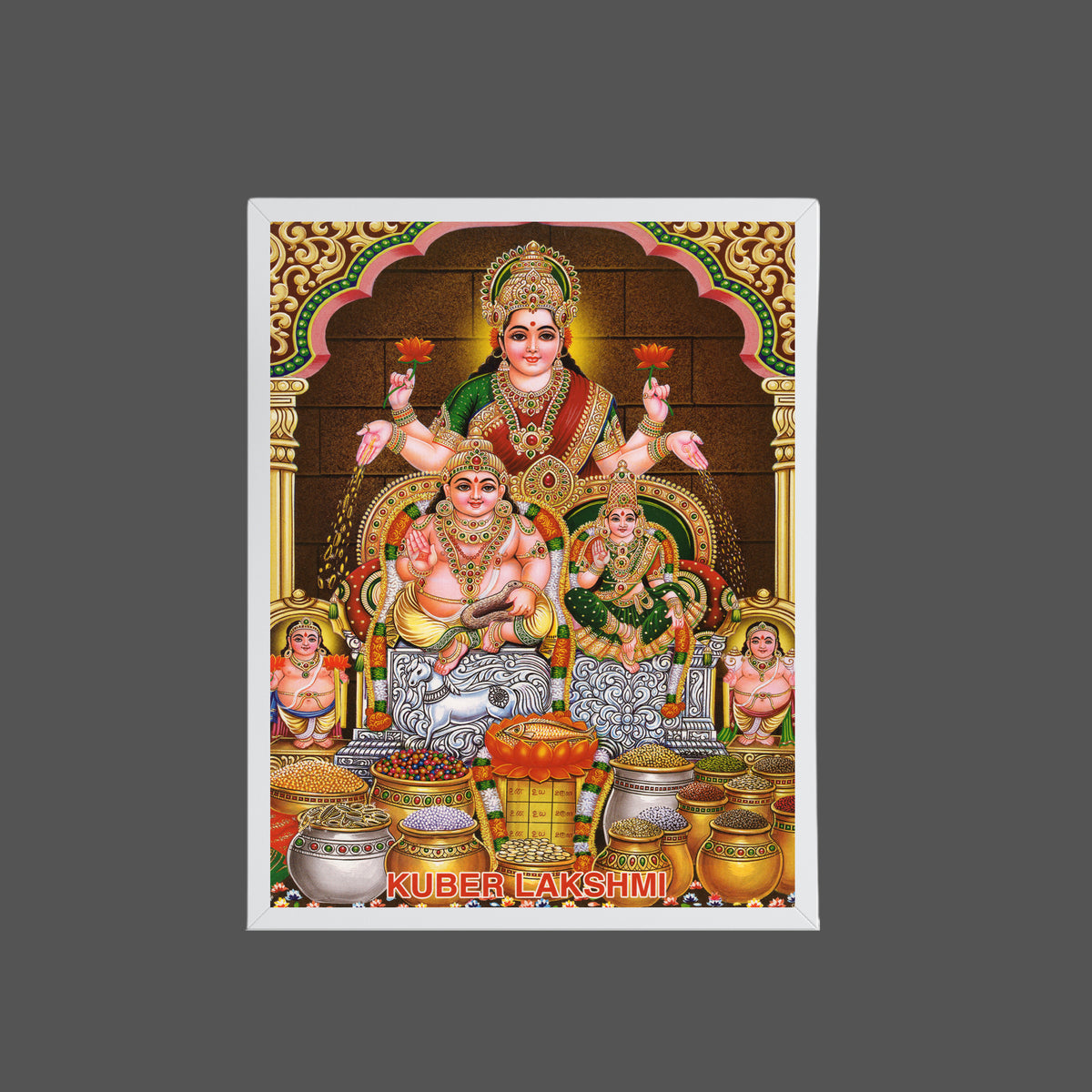 Lord Kubera wall art- God kubera with laxmi photo frame