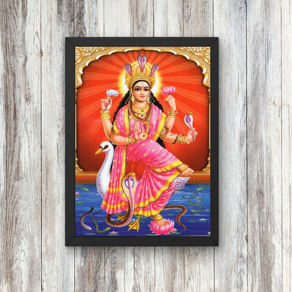 Manasa Devi Wall Art – Goddess Manasa Hindu Serpent Goddess Photo Frame