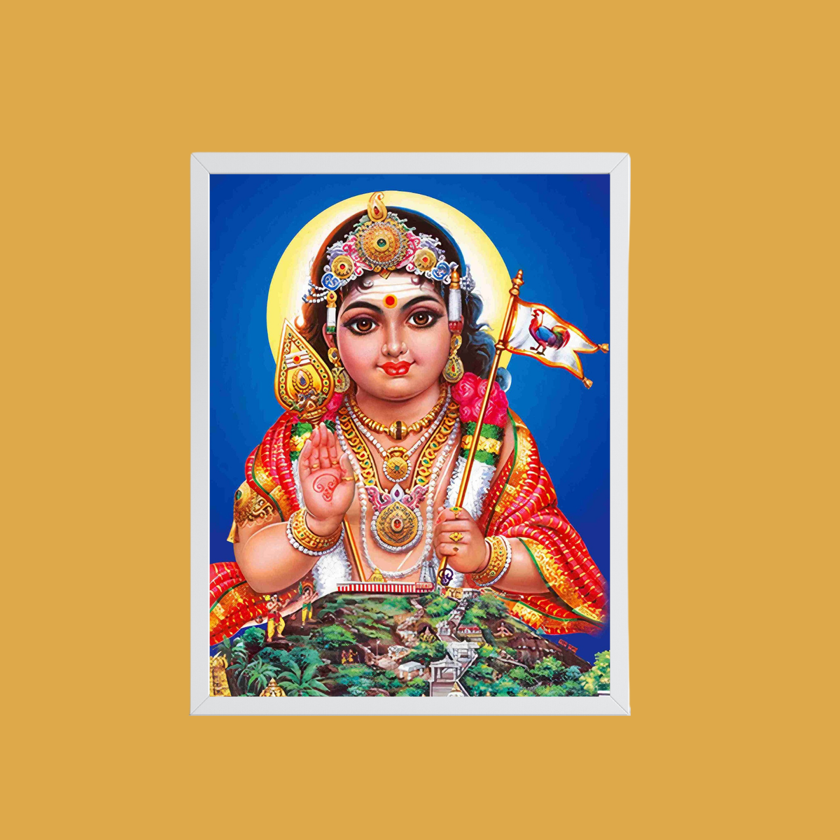 Lord Murugan Wall Art – Bala Murugan Hindu God Photo Frame