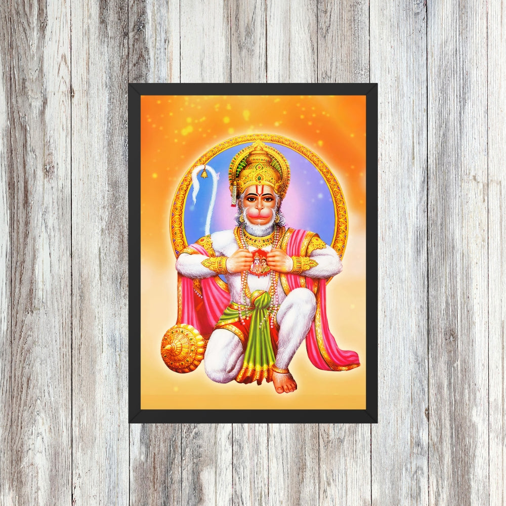 Lord Hanuman Wall Art – Bajrangbali Hanuman Hindu God Photo Frame