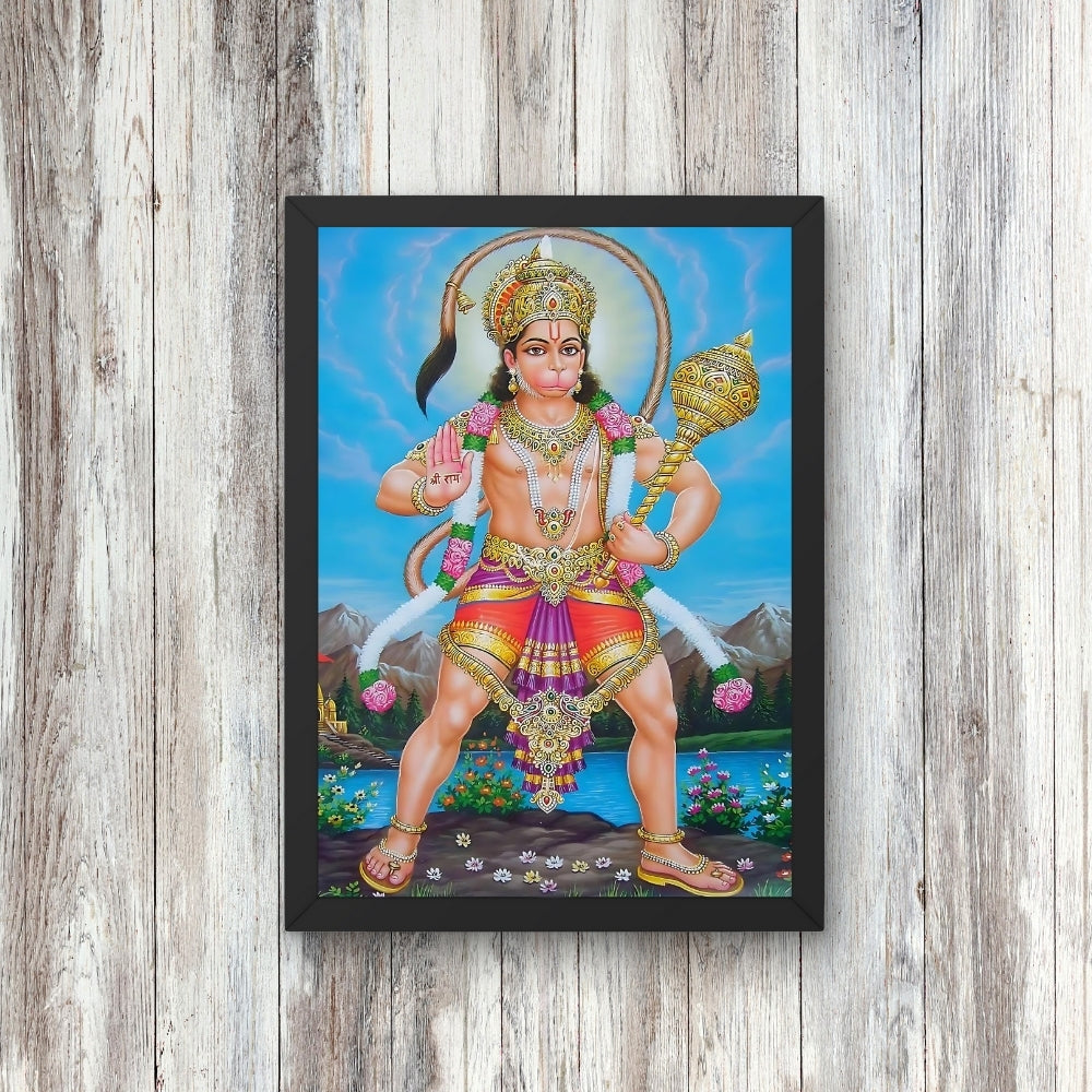 Lord Hanuman Wall Art – Bajrangbali Hanuman Hindu God Photo Frame
