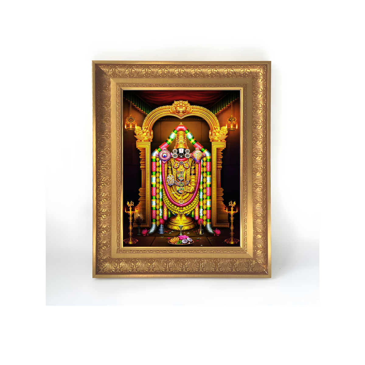 Premium Lord Venkateswara Wall Art – Balaji Tirupati Venkateswara Photo Frame | Hindu God Spiritual Home Décor