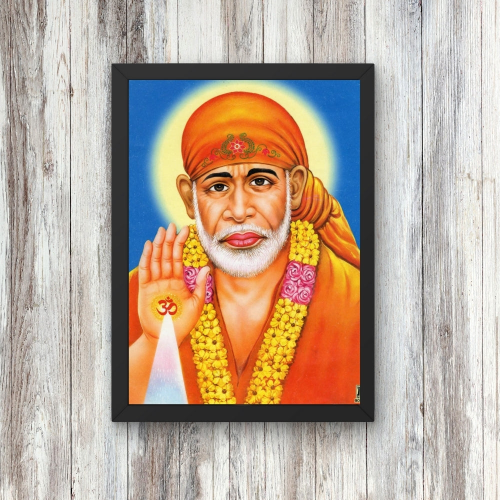 Shirdi Sai Baba Wall Art – Sai Baba Hindu Spiritual God Photo Frame