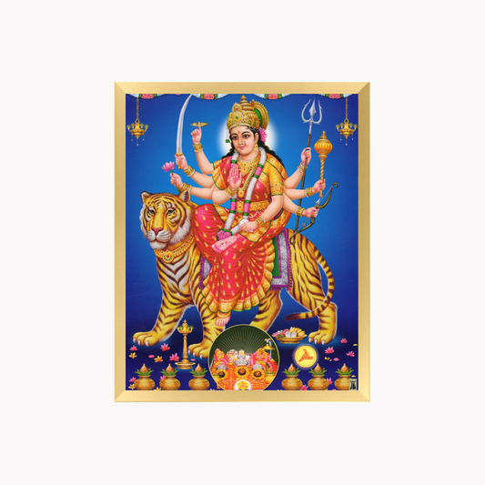 Goddess Durga Wall Art – Maa Durga with Tiger Hindu Goddess Photo Frame