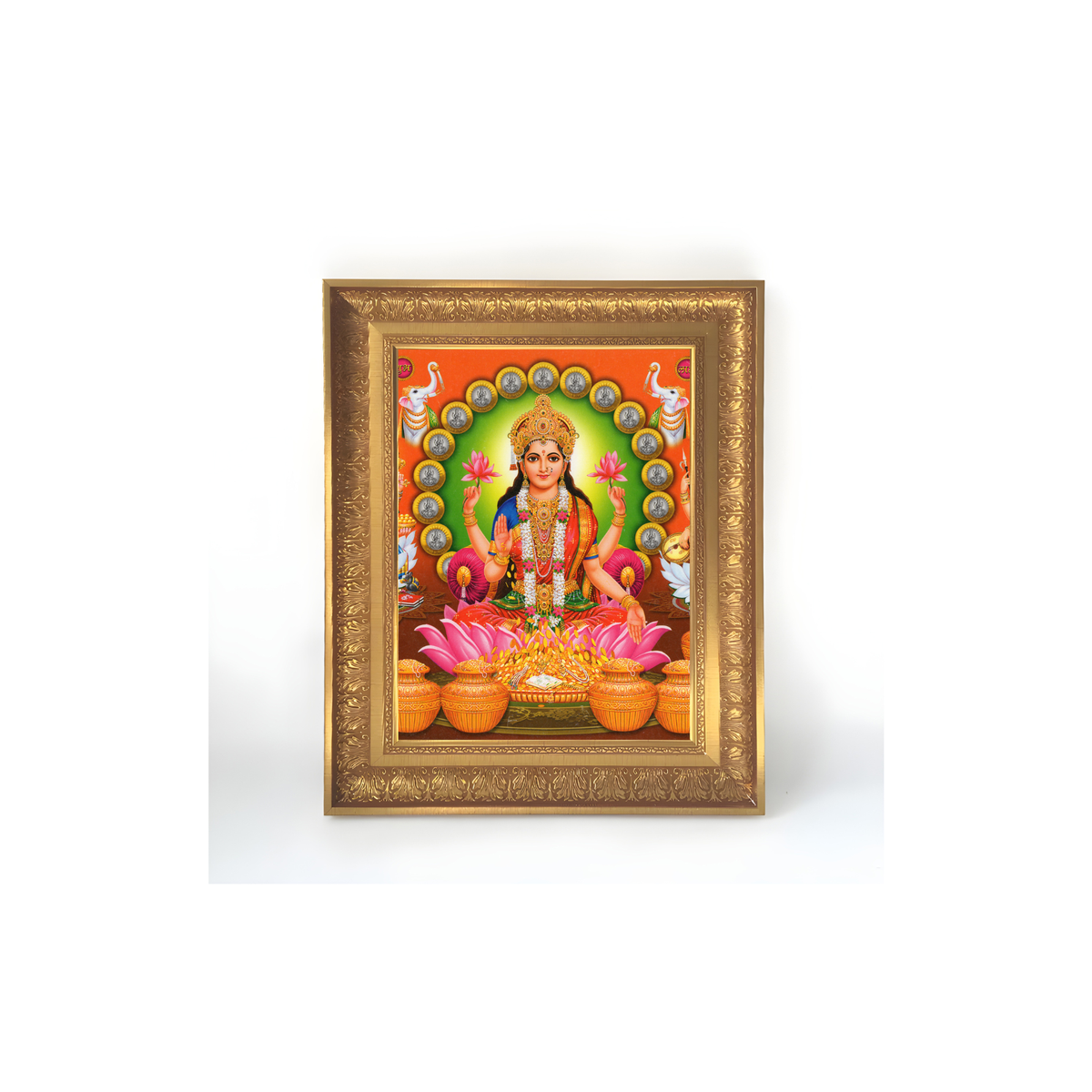 Premium Goddess Lakshmi Wall Art – Lakshmi Devi Hindu Goddess of Wealth & Prosperity Photo Frame