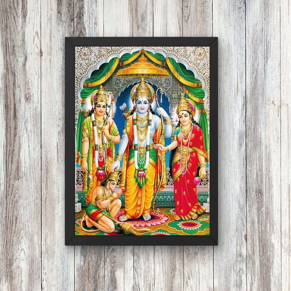 Lord Rama Sita wall art- Rama with sita and laxmana and hanuma God frame