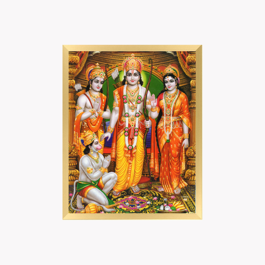 Sri Rama Sita Lakshmana Hanuman Wall Art – Lord Rama Hindu God Devotional Photo Frame