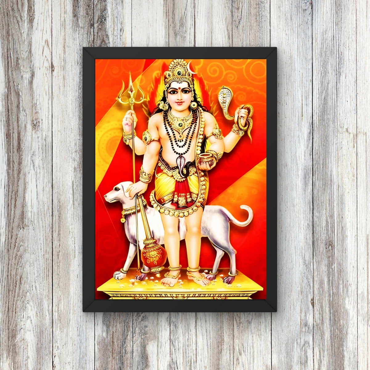 Lord KalaBairava Wall Art - KalaBairava Hindu God Photo Frame