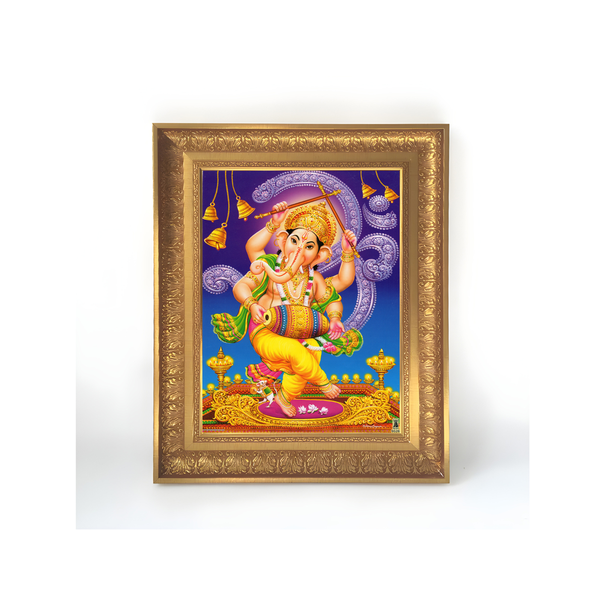 Premium Lord Ganesha Wall Art – Dancing Ganesha Hindu God Photo Frame