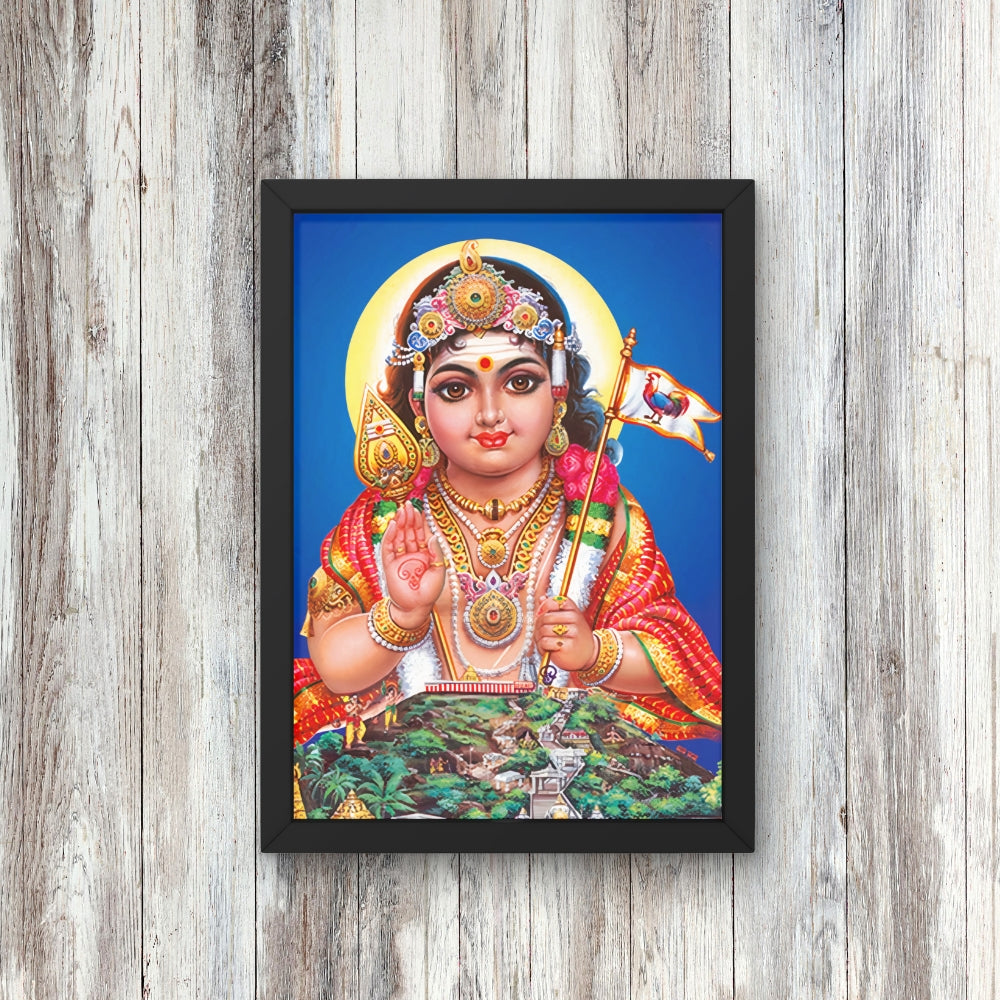 Lord Murugan Wall Art – Bala Murugan Hindu God Photo Frame