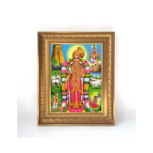 Premium Goddess Andal Wall Art – Sri Andal Godadevi Hindu Goddess Devotional Photo Frame