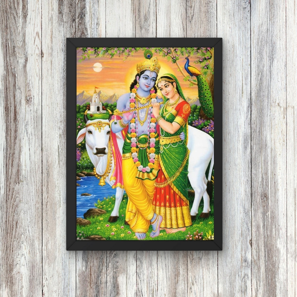 Lord RadhaKrishna Wall Art - RadhaKrishna Hindu God Photo Frame
