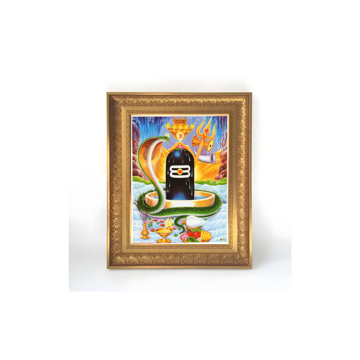 Premium Lord Shiva Lingam Wall Art – Mahadev Shivling Hindu God Devotional Photo Frame