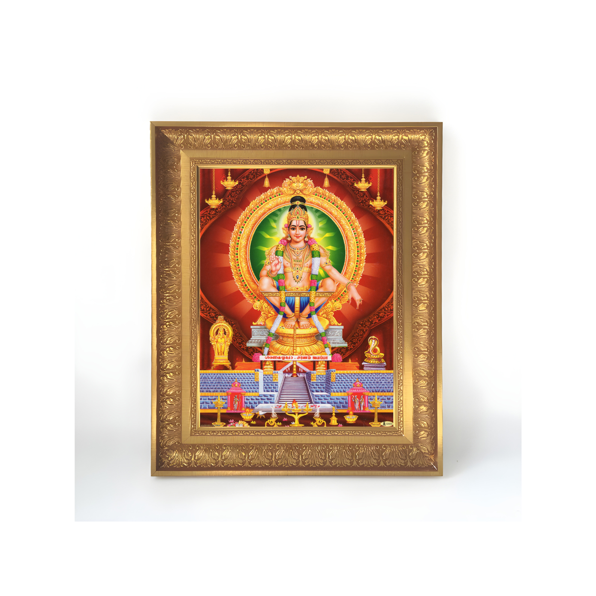 Premium Ayyappa Swamy Wall Art – Lord Ayyappa Sabarimala Hindu God Photo Frame
