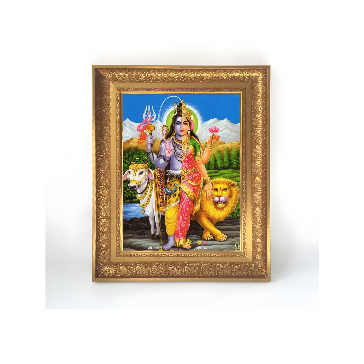 Premium Ardhanarishvara Wall Art – Lord Shiva and Goddess Parvati Divine Union Hindu God Photo Frame