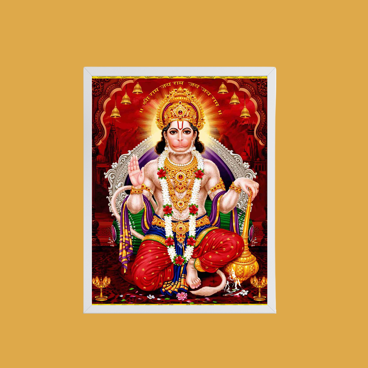 Lord Hanuman Wall Art – Bajrangbali Hanuman Hindu God Photo Frame