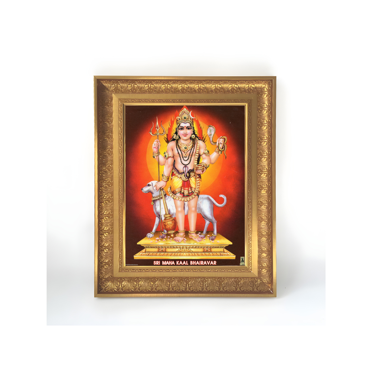 Premium Sri Maha Kaal Bhairavar Wall Art – Lord Kaal Bhairava Hindu God Devotional Photo Frame