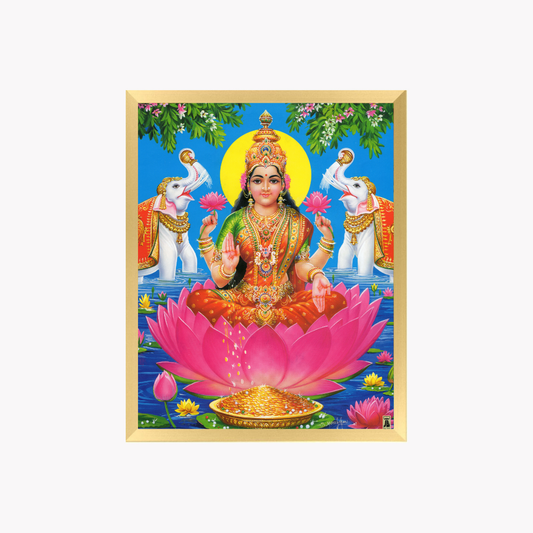 Gaja Lakshmi Wall Art – Goddess Lakshmi with Elephants Hindu Goddess Photo Frame