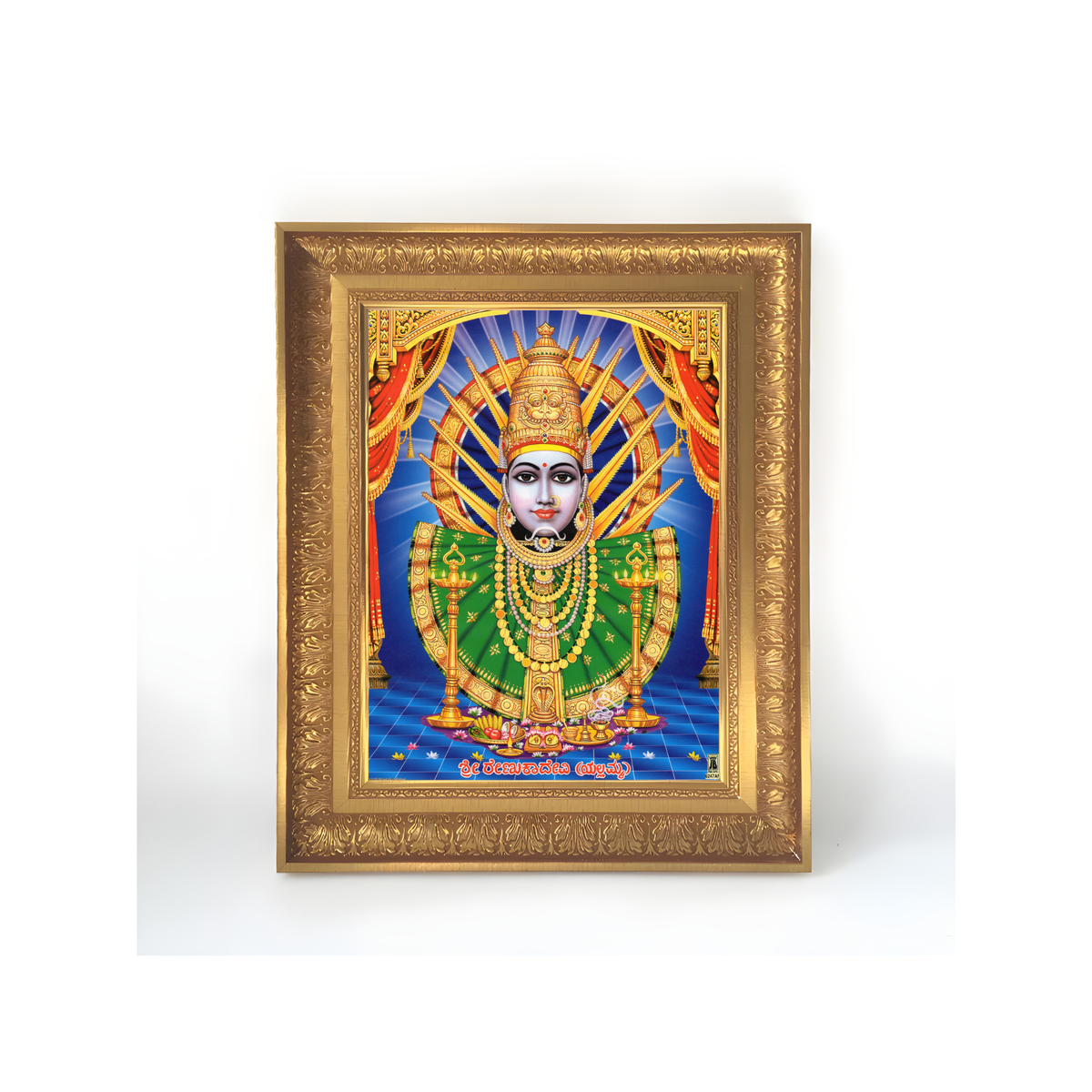 Premium Yellamma Devi Wall Art – Sri Yellamma Renuka Devi Hindu Goddess Photo Frame