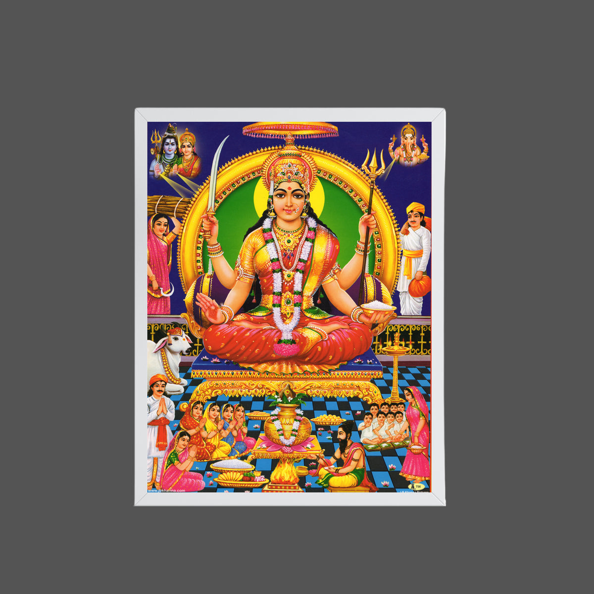 Goddess Santhoshi matha wall art- Maa santhoshi photo frame