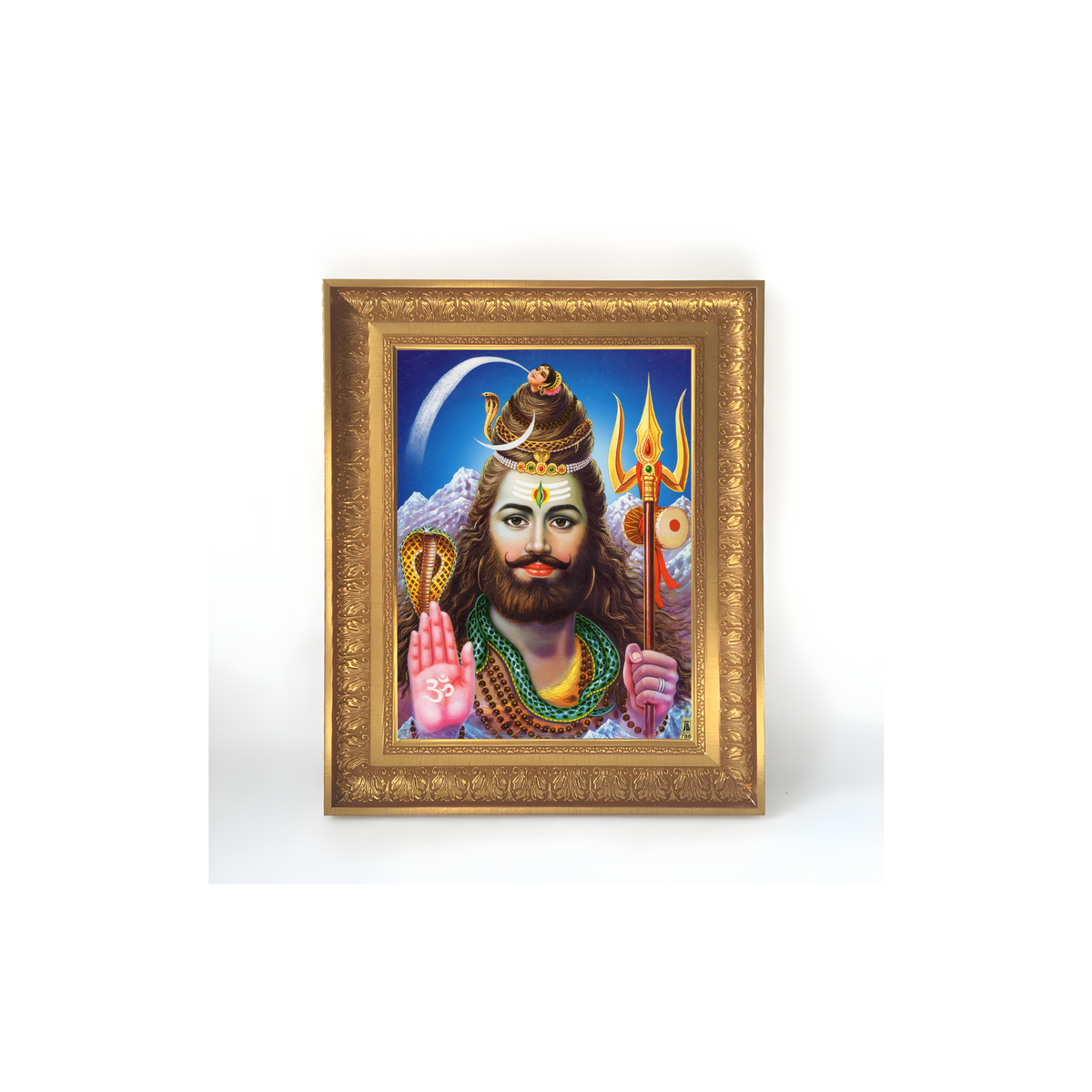 Premium Lord Shiva Wall Art – Mahadev Trishul Shiva Hindu God Photo Frame