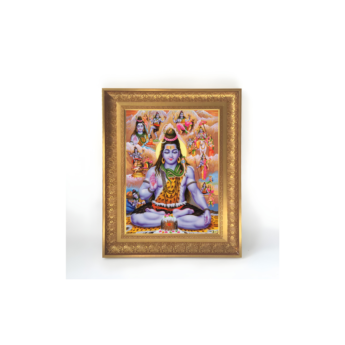 Premium Lord Shiva Wall Art – Mahadev Meditation Hindu God Photo Frame