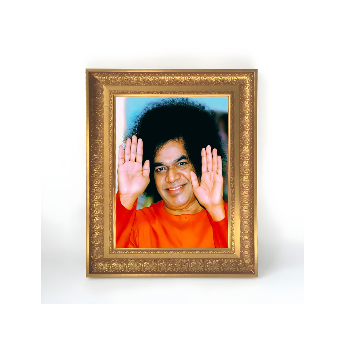 Premium Puttaparthi Sai Baba Wall Art – Sri Sathya Sai Baba Photo Frame | Spiritual Hindu Religious Home Décor
