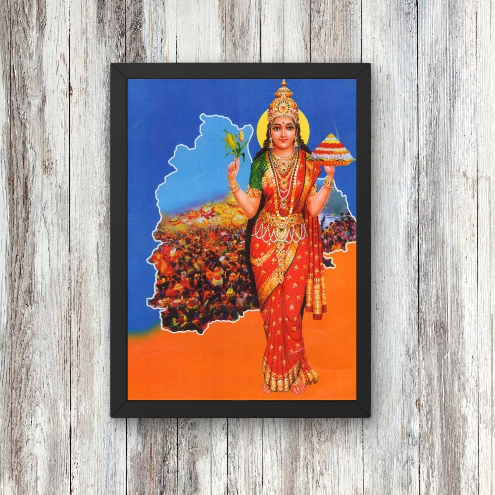 Telangana Talli Wall Art – Telangana Mother Goddess Traditional Photo Frame