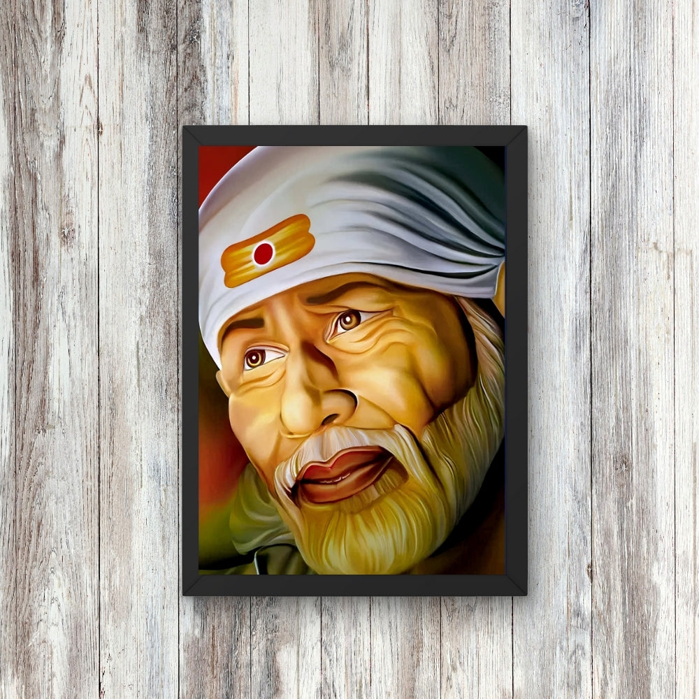 Shirdi Sai Baba Wall Art – Sai Baba Hindu Spiritual God Photo Frame