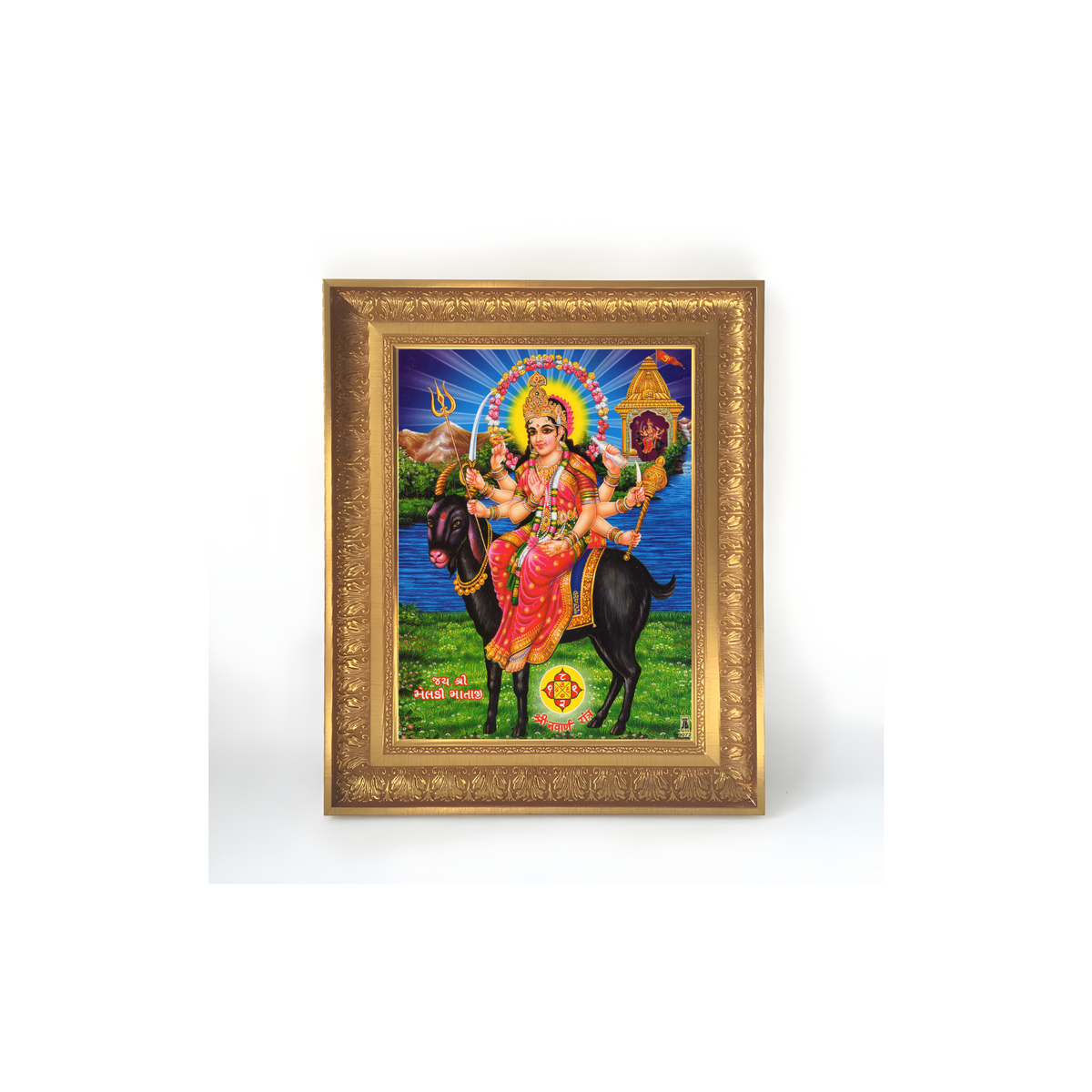 Premium Meldi Mataji Wall Art – Goddess Meldi Mata Hindu Devotional Photo Frame